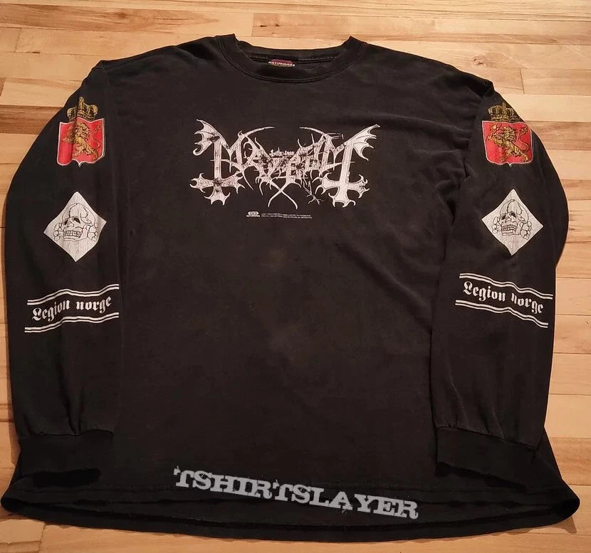1997  MAYHEM Legion Norge Misanthropy Vintage Long Sleeves Shirt Reprint
