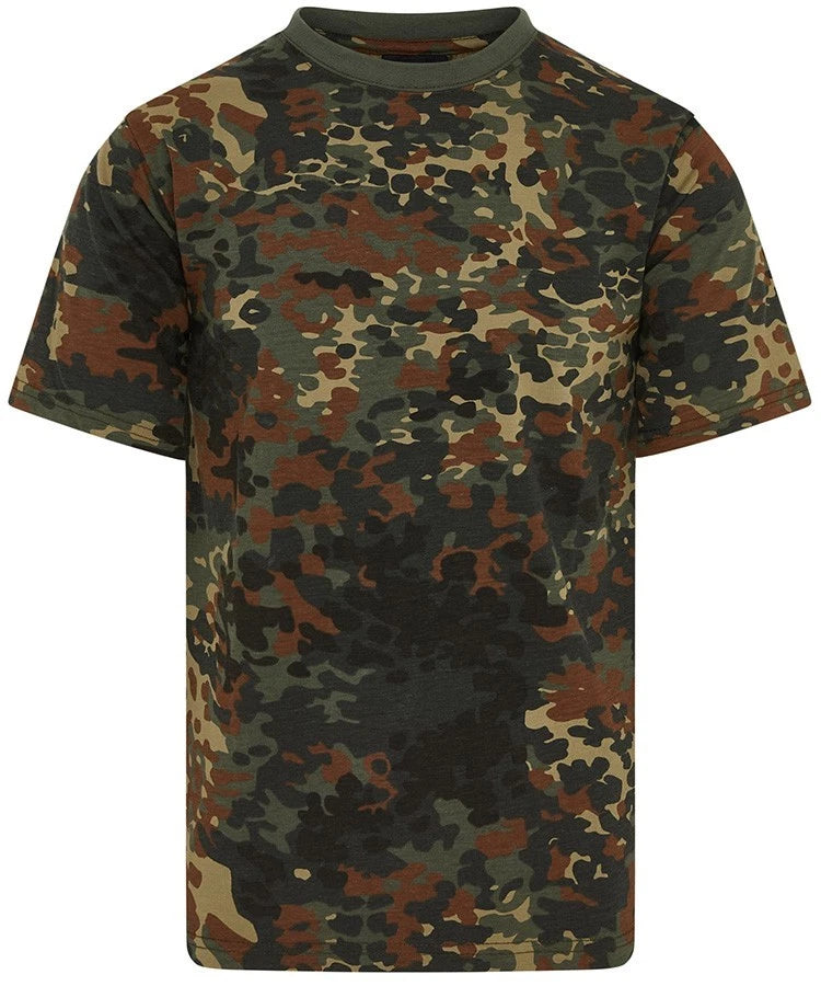 MENS ARMY T-SHIRT S-3XL FLECKTARN CAMOUFLAGE German Bundeswehr Camo