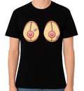 Funny Fake Boobs Costume Graphic Unisex T-Shirt Party Joke Humour Tee