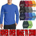 Mens Moisture Wicking Long Sleeve T-Shirt Soft Poly/Cotton Tee S-XL 2X, 3XL, 4XL