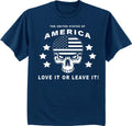 America Love it or Leave T-shirt Trump 2020 MAGA US Flag Skull Graphic Tee