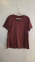 Mack Weldon T Shirt Mens XX Large Burgundy Pima Cotton V Neck Short Sleeve