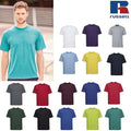Heavy Cotton Mens T-Shirt Russell Plain Short Sleeve Shirt Round Crew Neck Top