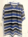 OSC Mens Size 2X Stripes V Neck Short SleevesY2K Skater Casual Surfer