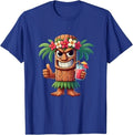 Mens Tiki Shirt Man Hawaiian Summer Tropical Luau Party Kids T-Shirt