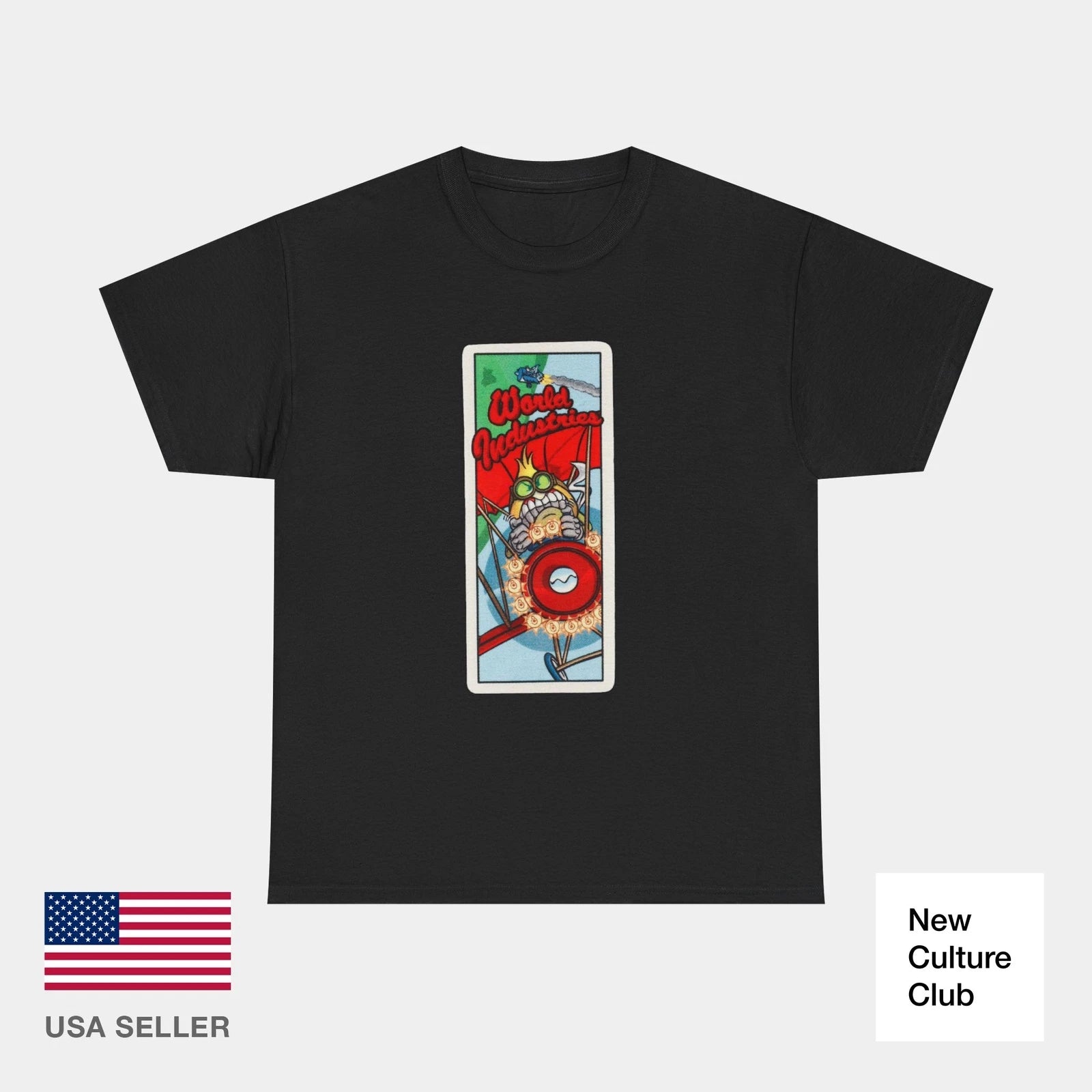 Air Force World Industries Skateboard 00s Vintage 2001 T Shirt Design Print