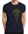 Viking Raven Runes Celtic Knot Norse Mythology Gold Men's T-Shirt