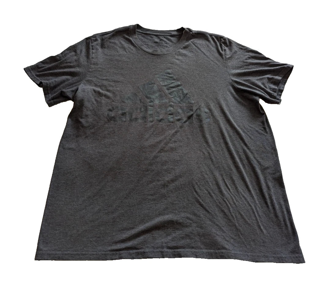 Adidas Mens L T-Shirt Amplifier Tee Shirt Charcoal Gray Logo Athletic Streetwear