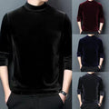For Fall Season Half Turtleneck Blouse Slim Fit T-Shirt Solid Color Pattern