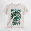 Fishing Makes Me Happy Tee - Unisex Cotton Shirt for Anglers and Outdoor Life