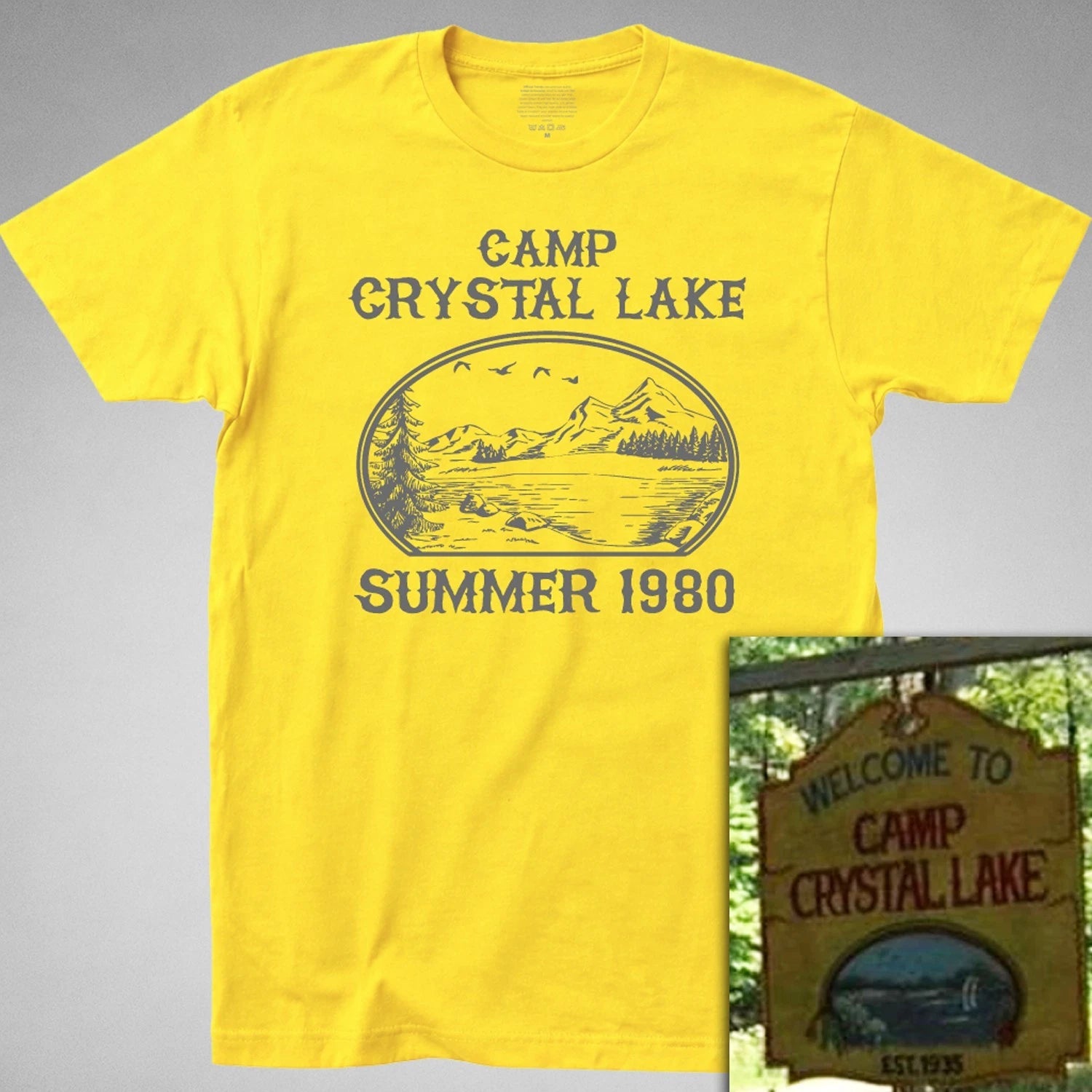 Camp Crystal Lake T-SHIRT Friday 13th Jason Voorhees vintage retro horror 1980