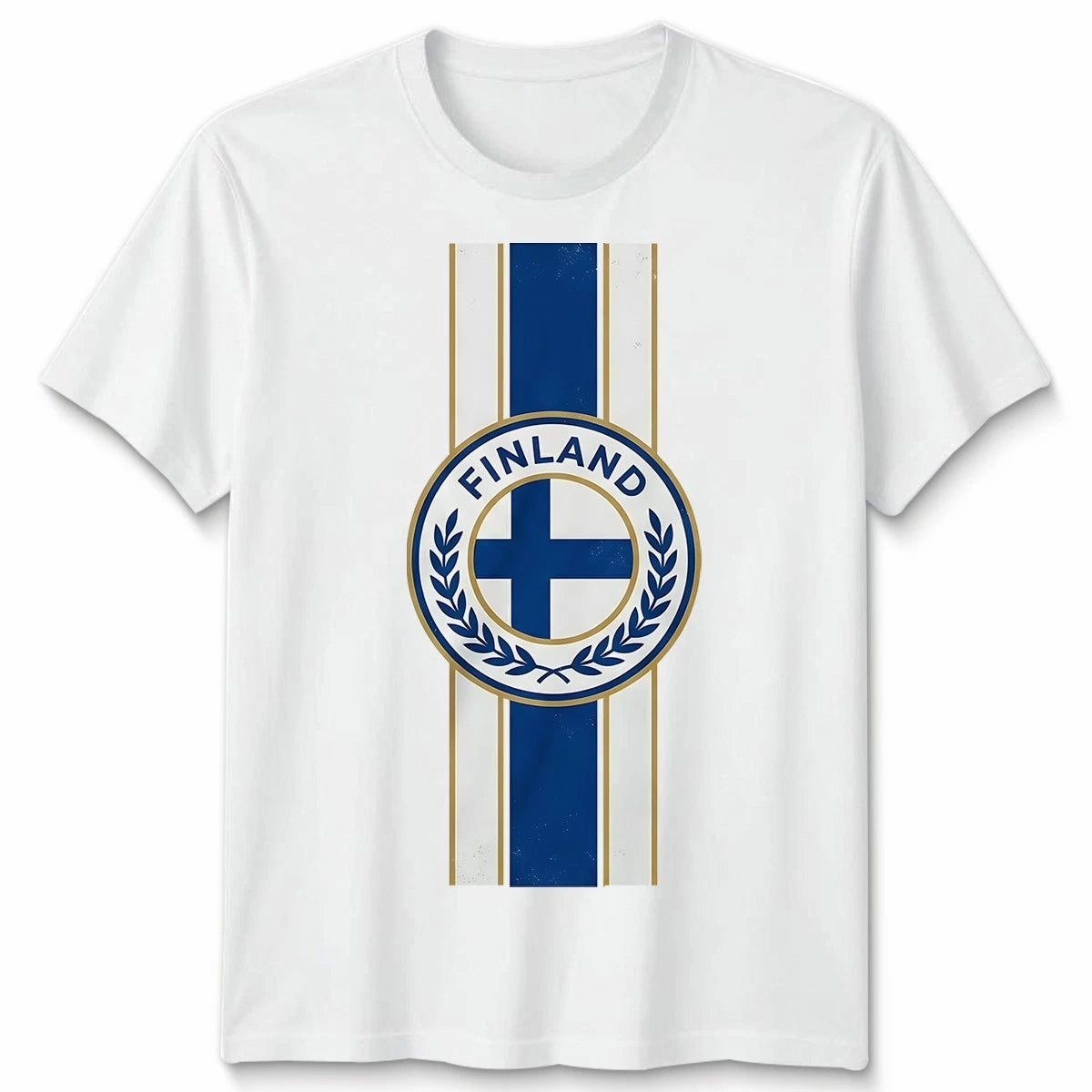 Unisex Finland Retro Strip Style Football Tshirt Finnish Euro Shipping
