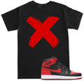 Banned X T Shirt to match with Air Js RETRO 1 RED OG BRED Banned Shoes