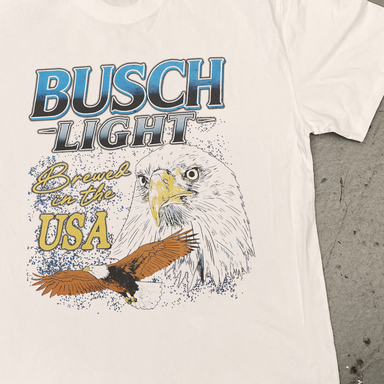 BUSCH LIGHT 'BREWED IN THE USA' HEAVYWEIGHT BONE T-SHIRT Hoodie, Sweatshirt | CiraTrend.com (Image 2)