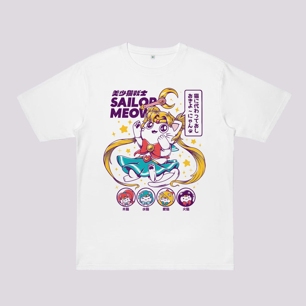 Sailor Meow Oversized T-Shirt Hoodie, Sweatshirt | CiraTrend.com (Image 2)