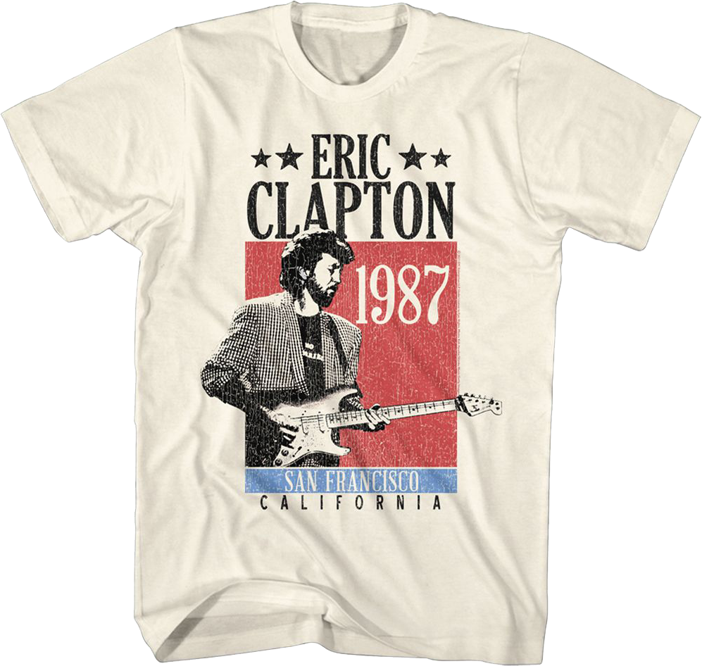 San Francisco 1987 Eric Clapton T-Shirt Hoodie, Sweatshirt | CiraTrend.com (Image 1)