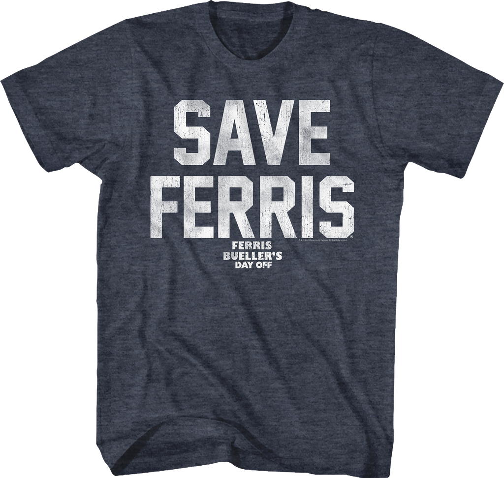 Save Ferris Vintage Blue Design Ferris Bueller's Day Off T-Shirt Hoodie, Sweatshirt | CiraTrend.com (Image 1)