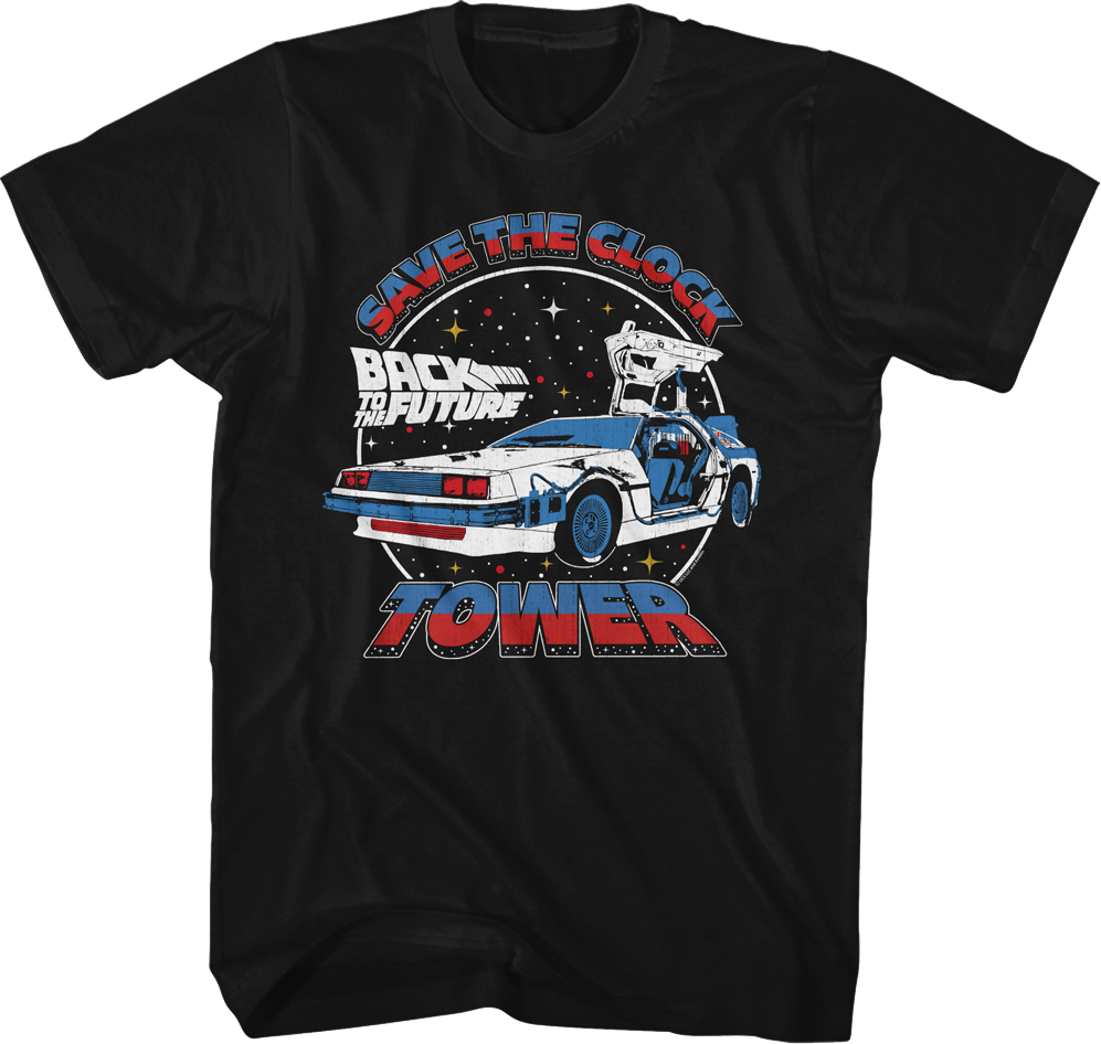Save The Clock Tower Split Color Back To The Future T-Shirt Hoodie, Sweatshirt | CiraTrend.com (Image 1)
