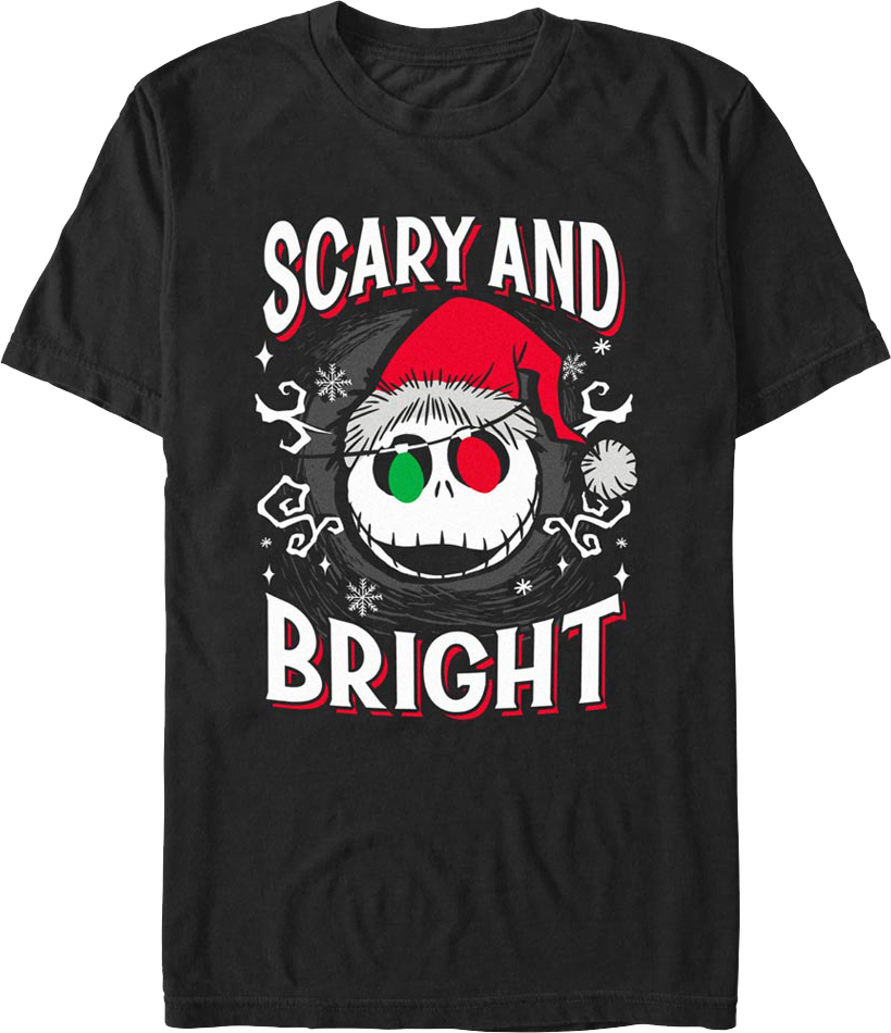 Scary And Bright Nightmare Before Christmas T-Shirt Hoodie, Sweatshirt | CiraTrend.com (Image 1)