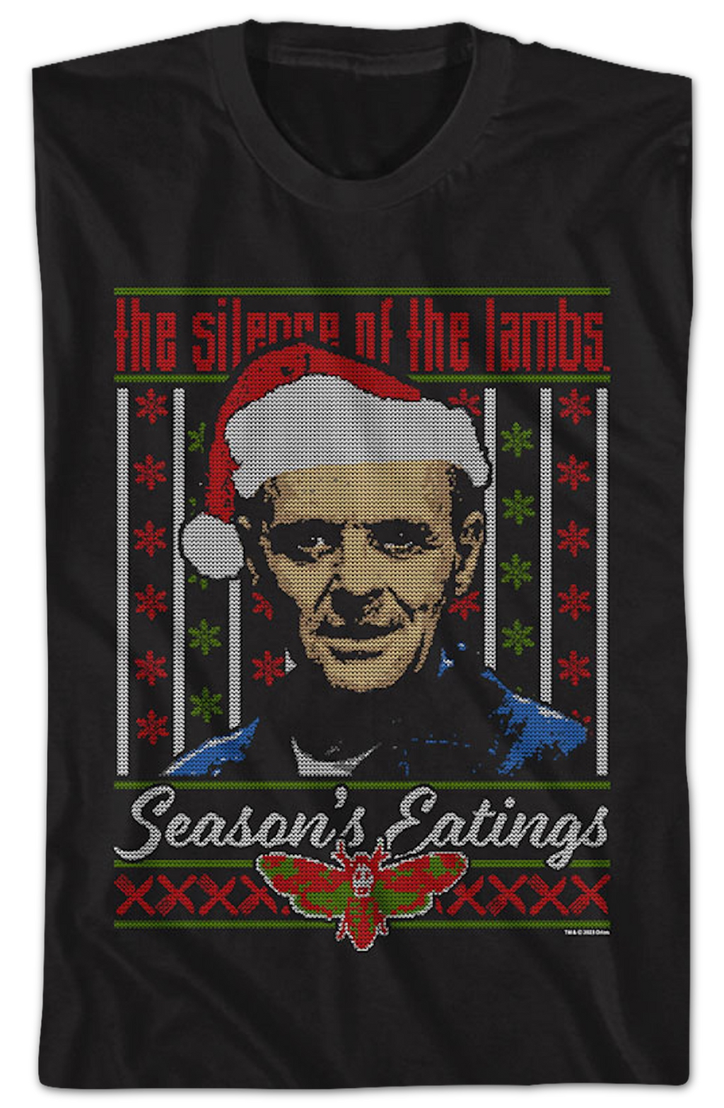Season's Eatings Faux Ugly Xmas Sweater Silence of the Lambs T-Shirt Hoodie, Sweatshirt | CiraTrend.com (Image 2)