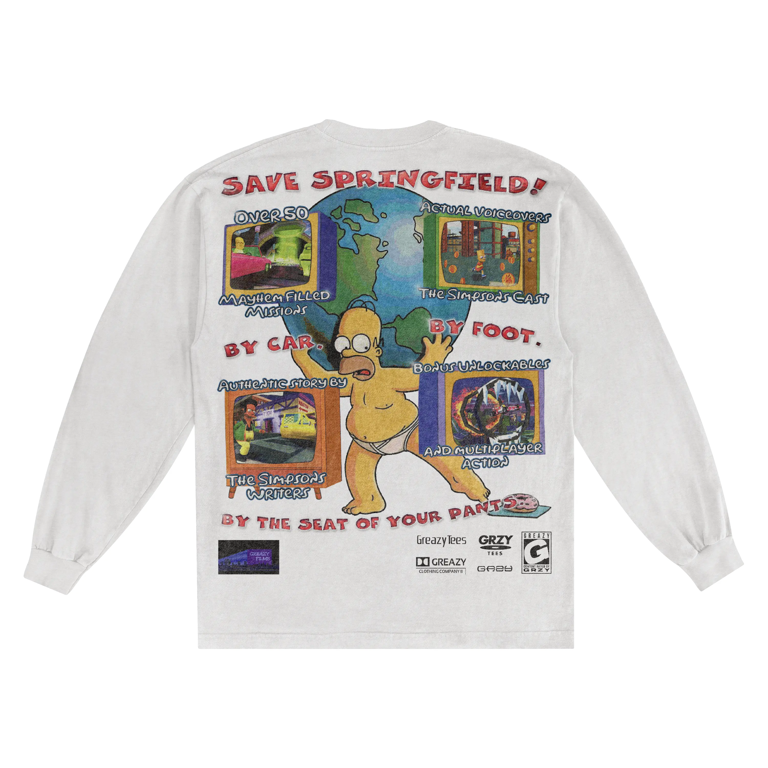 The Simpsons Hit & Run Classic Long Sleeved Tee Hoodie, Sweatshirt | CiraTrend.com (Image 2)