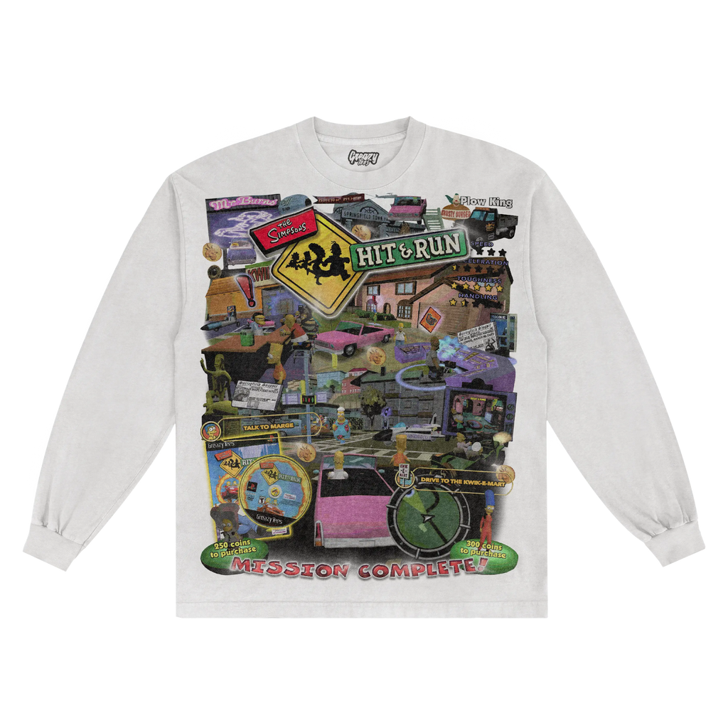 The Simpsons Hit & Run Classic Long Sleeved Tee Hoodie, Sweatshirt | CiraTrend.com (Image 1)
