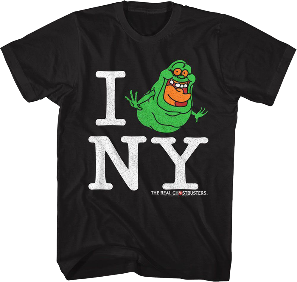 Slimer I Love NY Real Ghostbusters T-Shirt Hoodie, Sweatshirt | CiraTrend.com (Image 1)