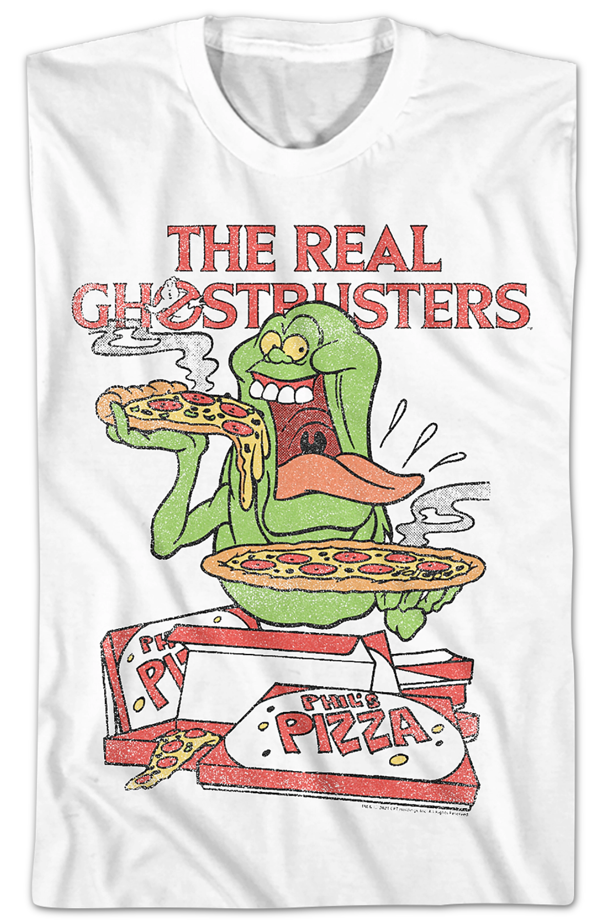 Slimer's Pizza Real Ghostbusters T-Shirt Hoodie, Sweatshirt | CiraTrend.com (Image 2)