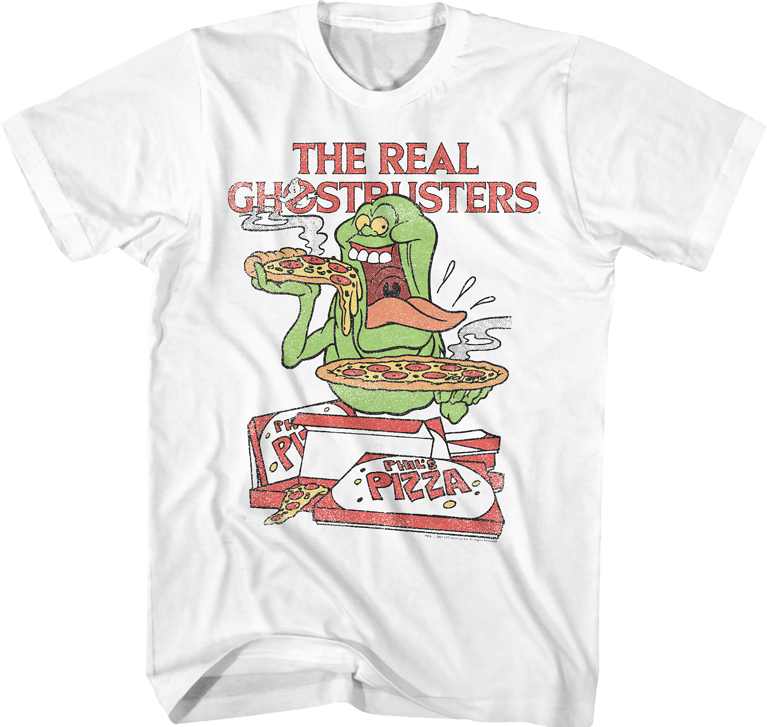 Slimer's Pizza Real Ghostbusters T-Shirt Hoodie, Sweatshirt | CiraTrend.com (Image 1)