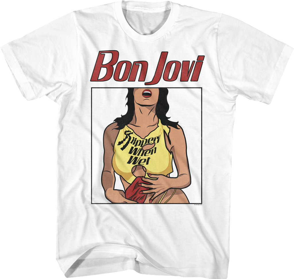 Slippery When Wet Illustration Bon Jovi T-Shirt Hoodie, Sweatshirt | CiraTrend.com (Image 1)