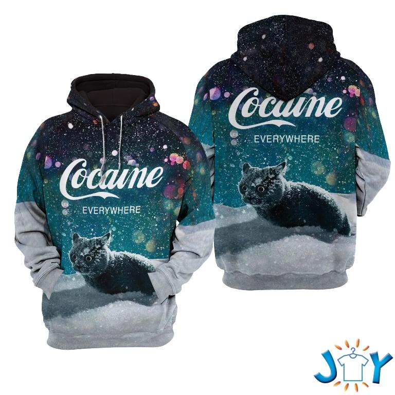 Snow Cat Cocaine Everywhere 3D Sweatshirt & Hoodie