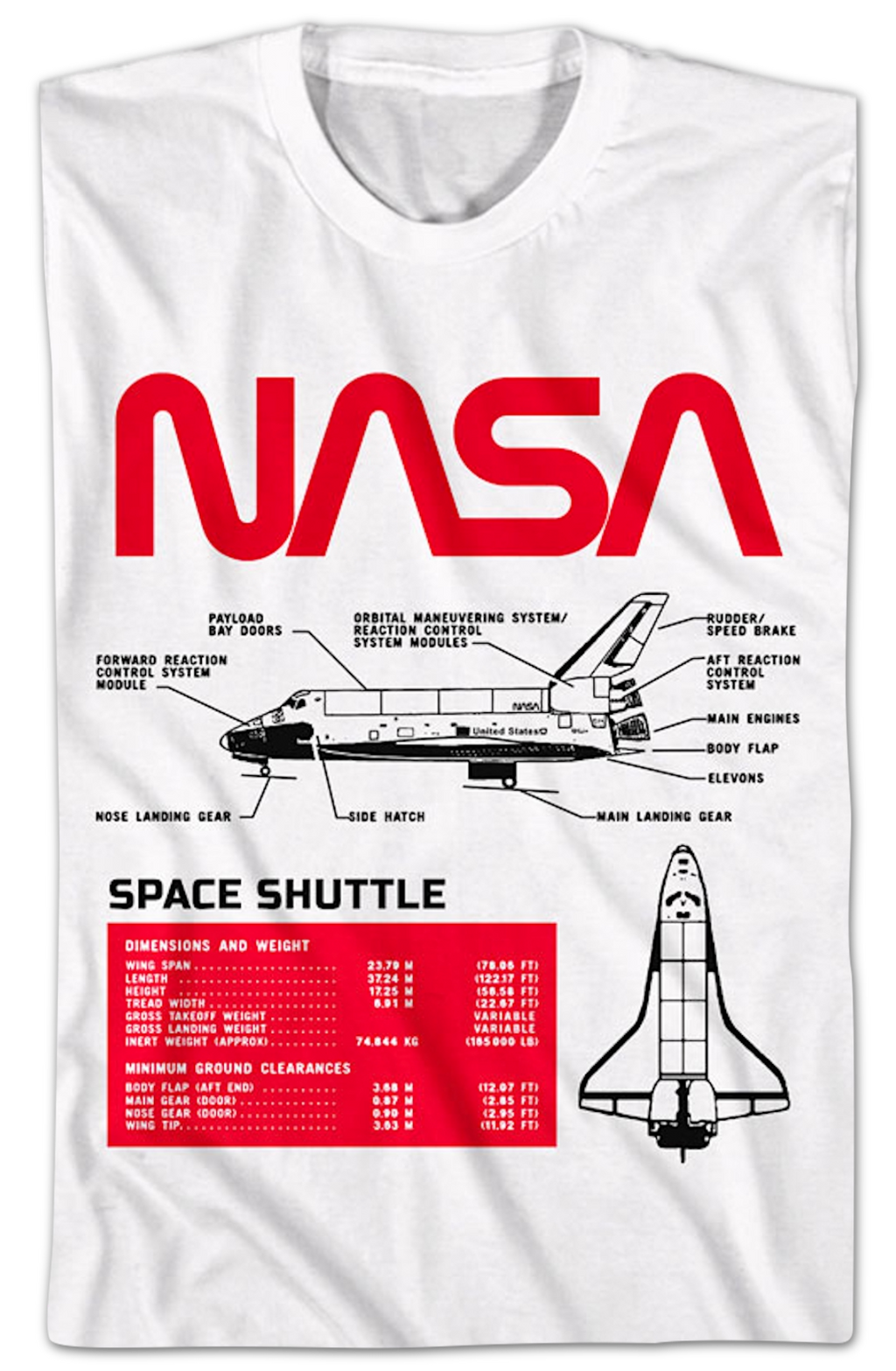 Space Shuttle Specifications NASA T-Shirt Hoodie, Sweatshirt | CiraTrend.com (Image 2)