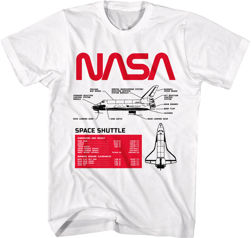 Space Shuttle Specifications NASA T-Shirt Hoodie, Sweatshirt | CiraTrend.com (Image 1)