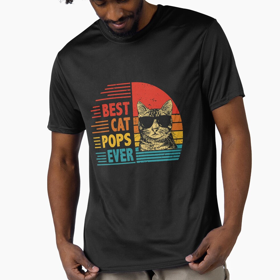 Vintage Retro Best Cat Pops Ever Funny Cat Lover Father's Day Gift by EdwinaEmmanoiCo