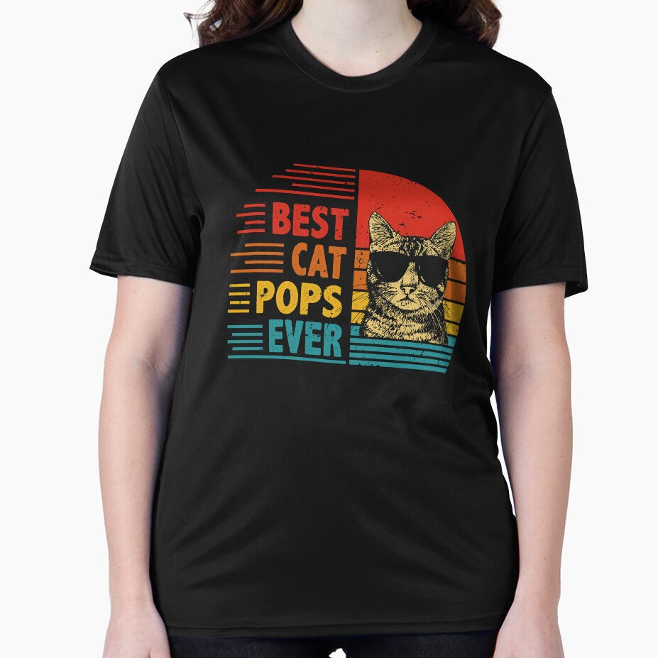 Vintage Retro Best Cat Pops Ever Funny Cat Lover Father's Day Gift by EdwinaEmmanoiCo