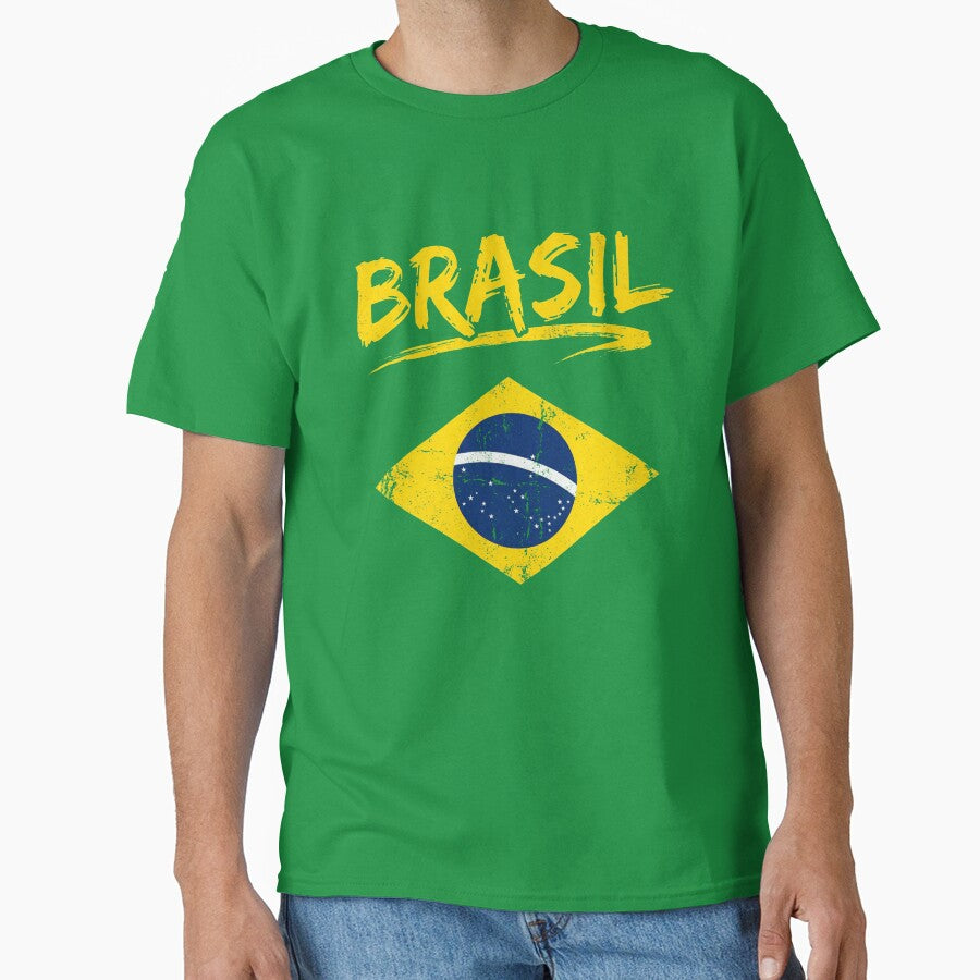 Brasil Flag Distressed Retro Brazil Football Sports Pride by ArcaneArtistry