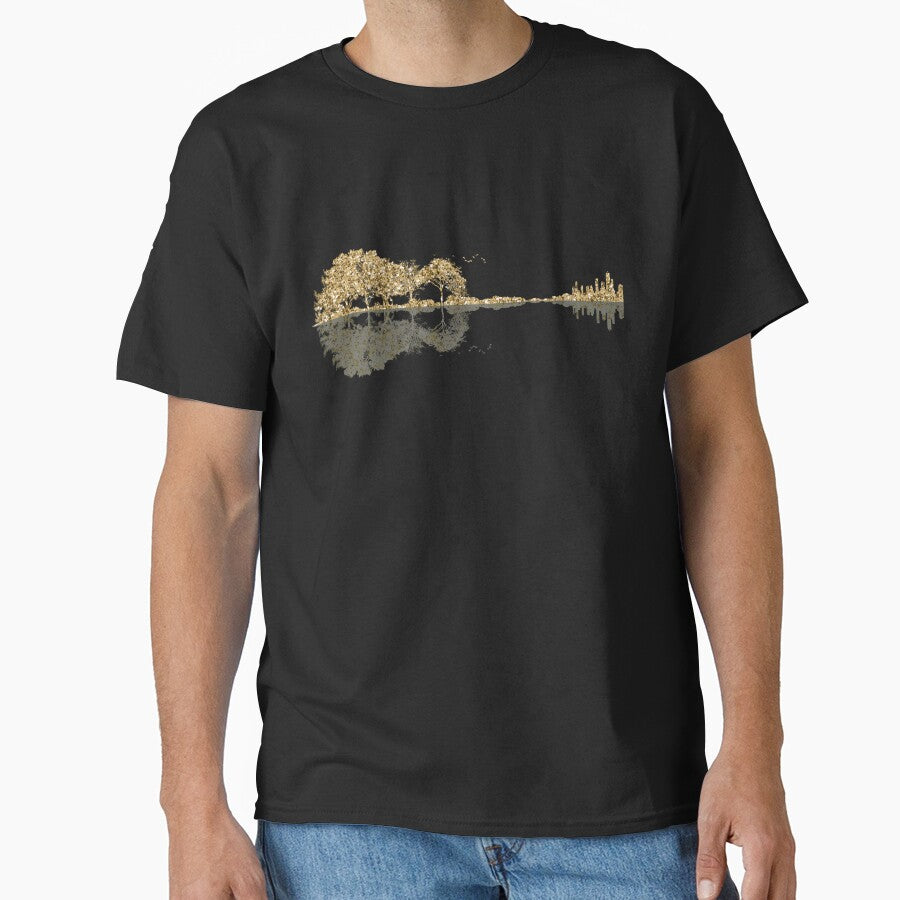 Gold Glitter Nature Guitar by maryedenoa