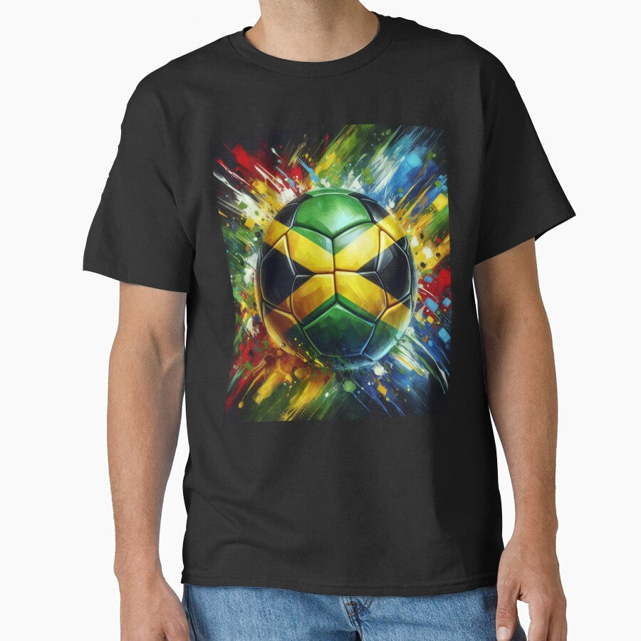 Jamaica Soccer Ball Art – Vibrant Football Painting in Jamaican Flag Colors by ssmg80
