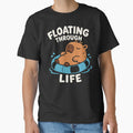 Floating Through Life Cute Retro Capybara by MavtM