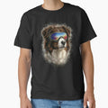 AUSTRALIAN SHEPHERD BROWN AND WHITE WITH GOGGLES by JUPITERINMOTION