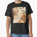 Boho Warm Earthtones Elegant Abstract Leaves Design Art by DEC02