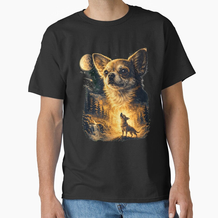 Chihuahua Howling to The Moon Vintage Funny Chihuahua Dog by OlyvieArt