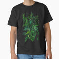 Green and Black, Summer Plants Floral Art by Julia Khoroshikh