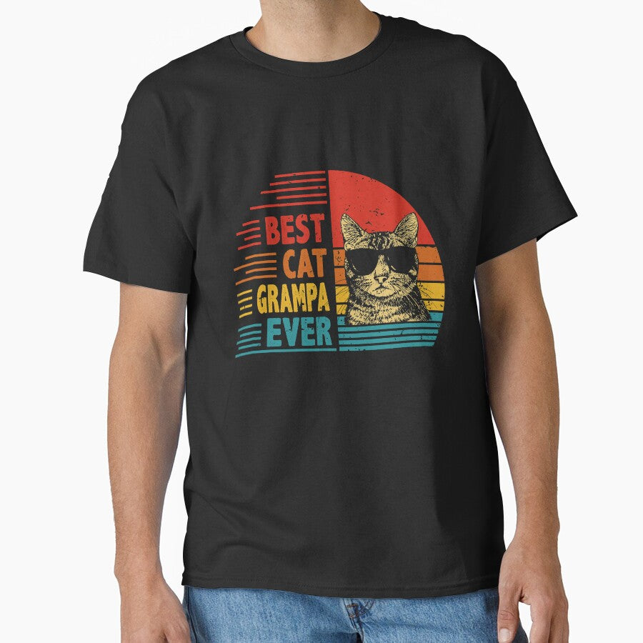 Vintage Retro Best Cat Grampa Ever Funny Cat Lover Father's Day Gift by EdwinaEmmanoiCo