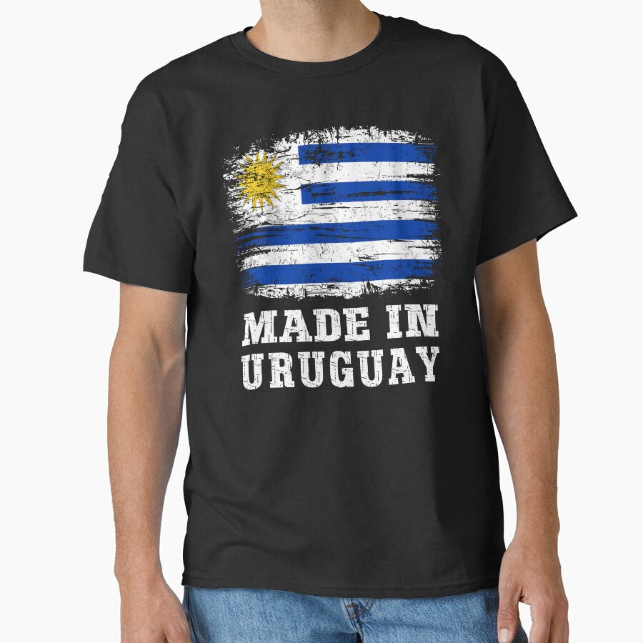 Made In Uruguay Vintage Distressed Flag Country Pride by Dmetalx Art Apparel