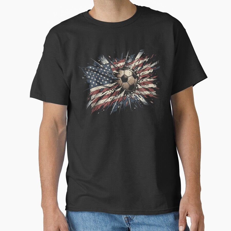 USA Soccer Ball Explosive American Flag Art by TeNovaStudio