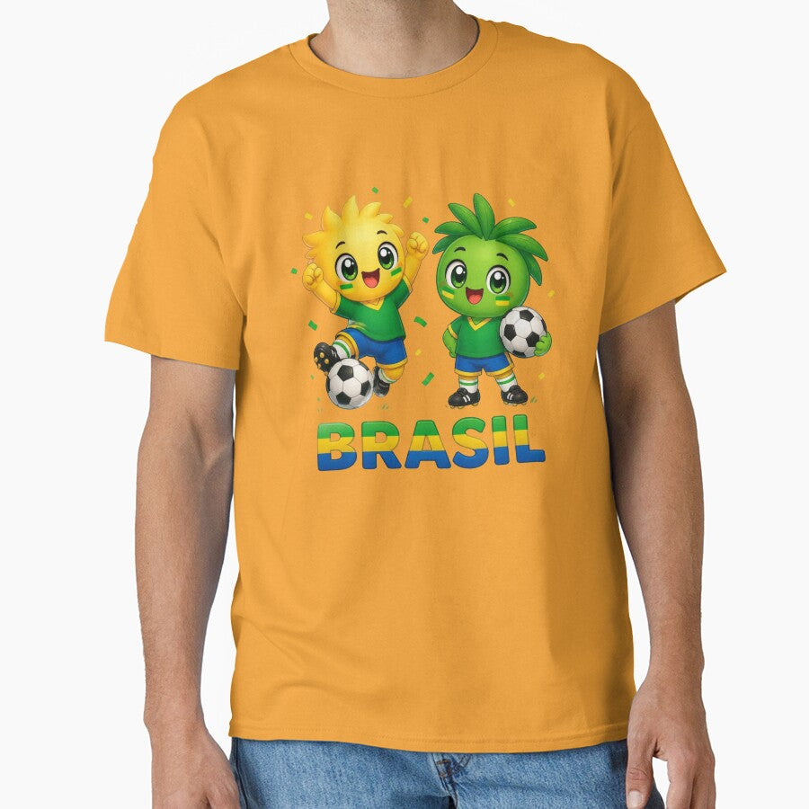 Brazil Kawaii Football Mascot Duo Cartoon by World-of-Magic