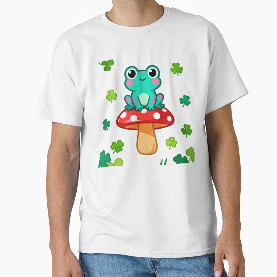 Cute Frog on Mushroom Sticker – Kawaii Cottagecore Frog Art by MiniPrintMagic