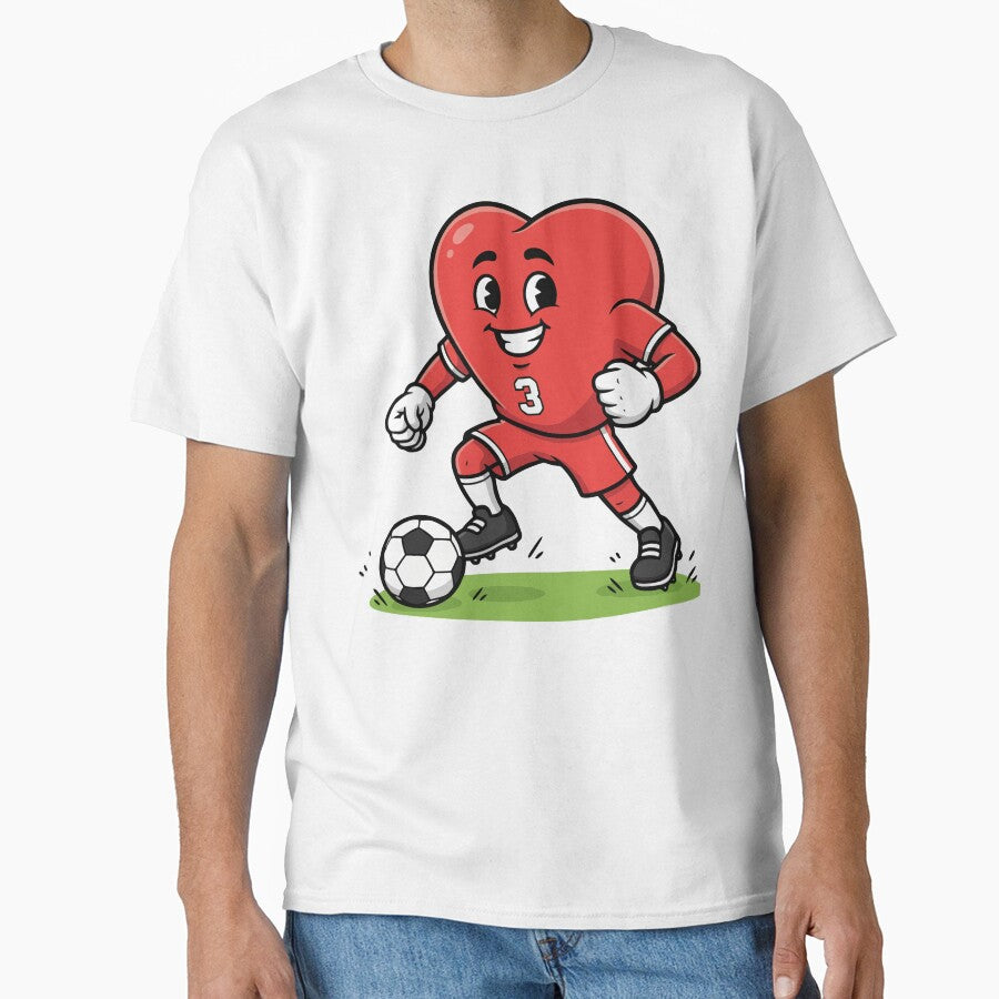 Cute Heart Football Player Cartoon Mascot Art by ZenDoodle