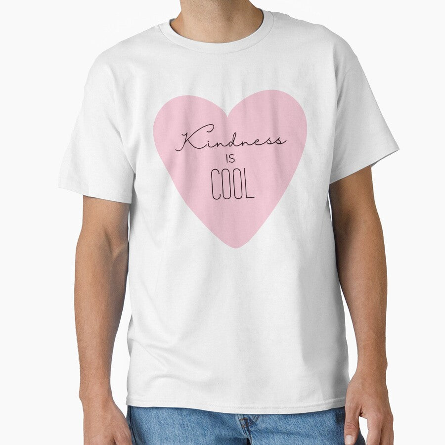 Kindness Is Cool – Cute Pink Heart Positive Quote Design by SunnyIris
